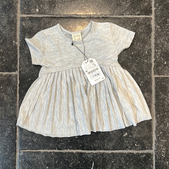Zara Girls Soft Grey T-shirt - Picture 1 of 2